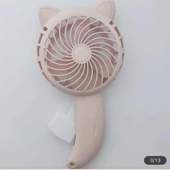Pink Manual Powerful Cat Shaped Handheld Fan without Battery - Picture 1 of 6